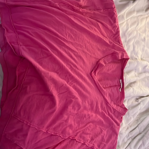 Pink V Neck T-Shirt - Picture 1 of 2